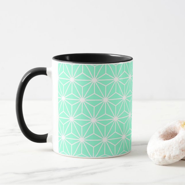 Mug Motif de triangles de style Art Déco géométrique a (Avec donut)
