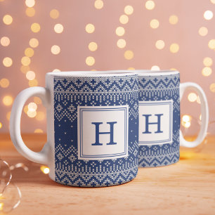 Mug Motif de tricot de pull Navy Nordic pour les Fêtes