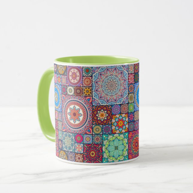 Mug Motif de tuile de Mandala (Devant gauche)