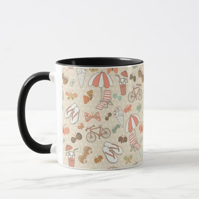 Mug Motif de vacances d'été (Gauche)