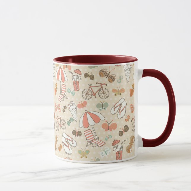 Mug Motif de vacances d'été (Droite)