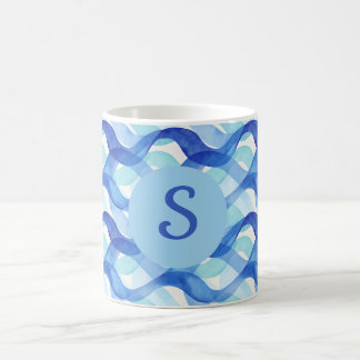 Mug Motif de vague à l'aquarelle de flux océanique