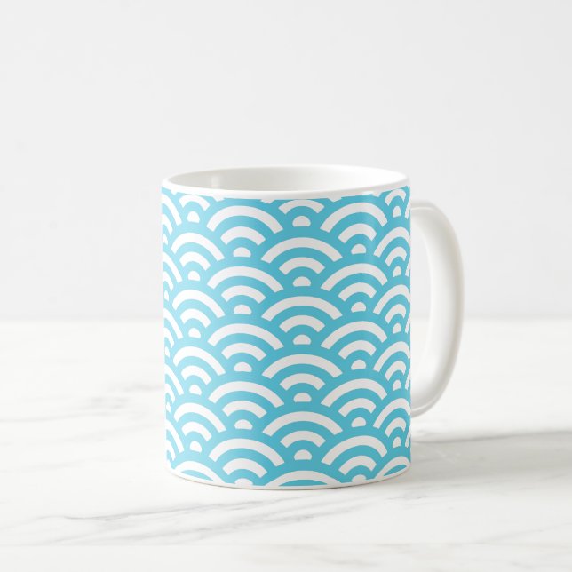 Mug Motif de vague bleue (Devant droit)