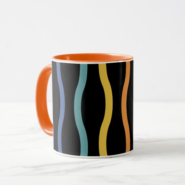 Mug Motif de vague coloré moderne (Devant gauche)