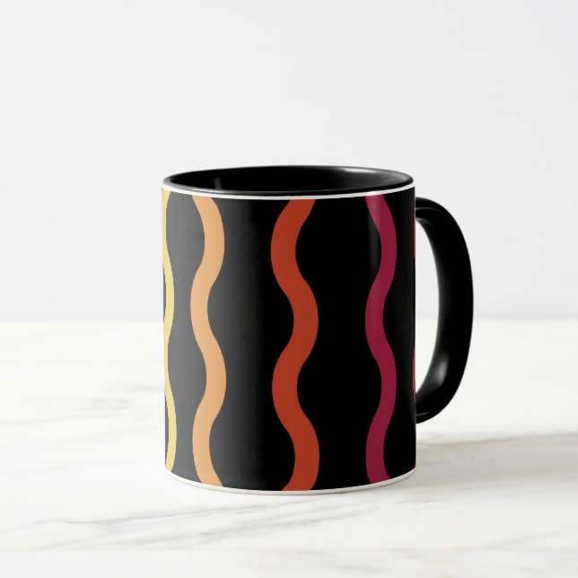 Mug Motif de vague coloré moderne (Devant droit)