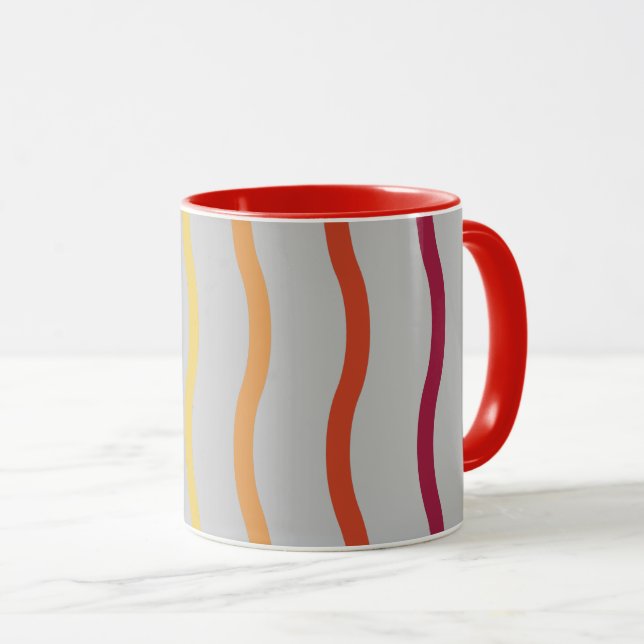 Mug Motif de vague coloré moderne (Devant droit)