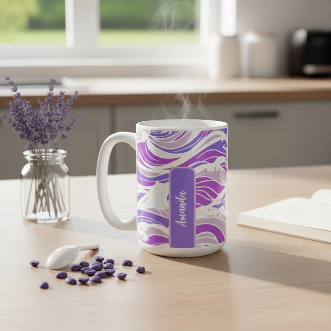 Mug Motif de vague violette (Créateur téléchargé)