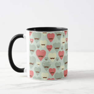 Mug Motif de Valentine avec le coeur et la moustache