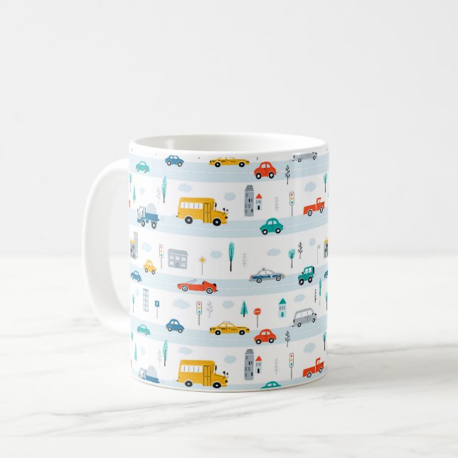 Mug Motif de véhicule routier migre (Devant gauche)