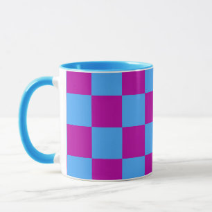 Mug Motif de vérification À damiers bleu violet