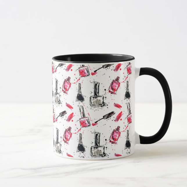Mug Motif de vernis à ongles d'aquarelle (Droite)