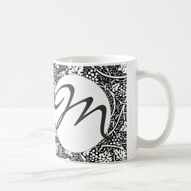 Mug Motif de vigne de raisin noir et blanc de William  (Droite)
