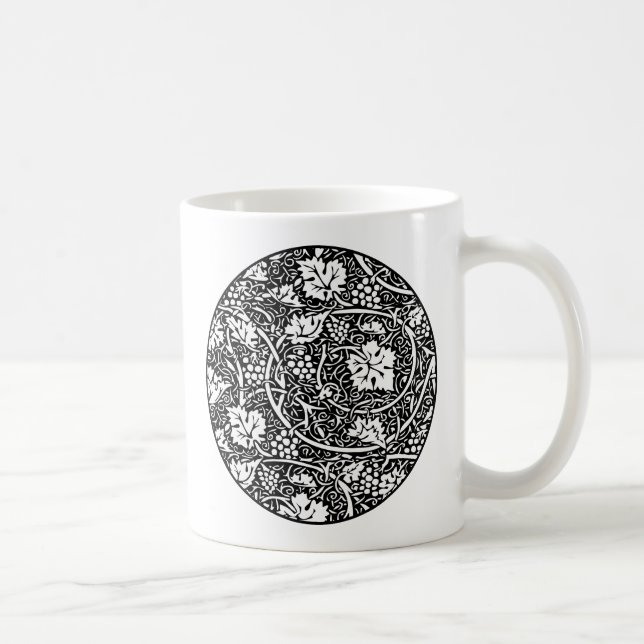 Mug Motif de vigne de raisin noir et blanc de William  (Droite)