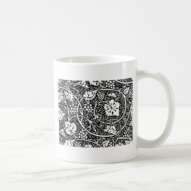 Mug Motif de vigne de raisin noir et blanc de William  (Droite)