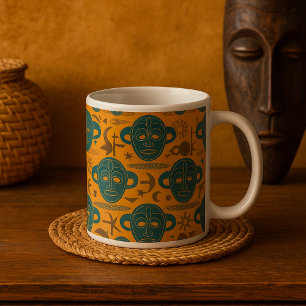 Mug Motif de visage ethnique africain Masque tribal