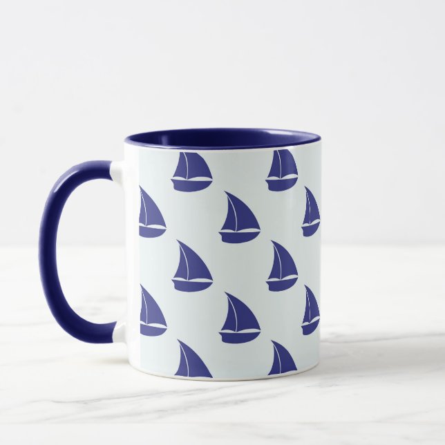 Mug Motif de voilier de bleu royal (Gauche)