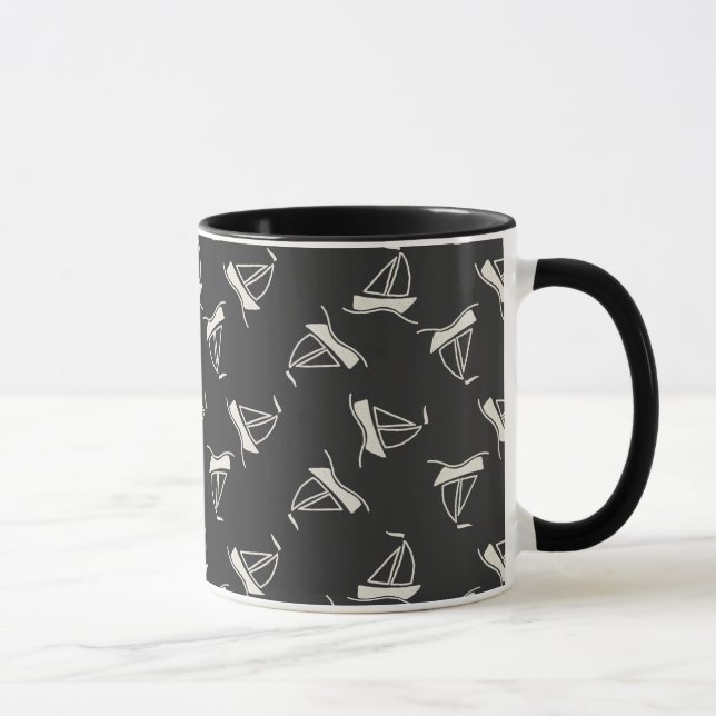 Mug Motif de voilier de griffonnage (Droite)