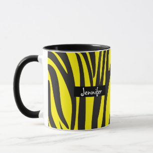 Mug Motif de zèbre à rayures jaune et noire