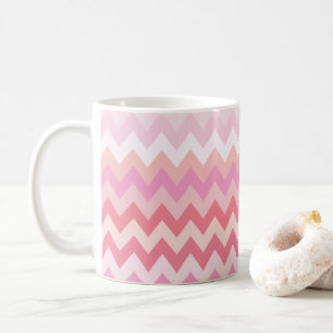 Mug motif de zigzag doux rose pastel rayé coloré