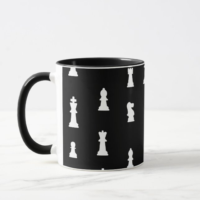 Mug motif d'échecs - noir et blanc (Gauche)
