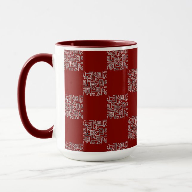 Mug Motif d'échiquier sur fond de bourrache (Gauche)