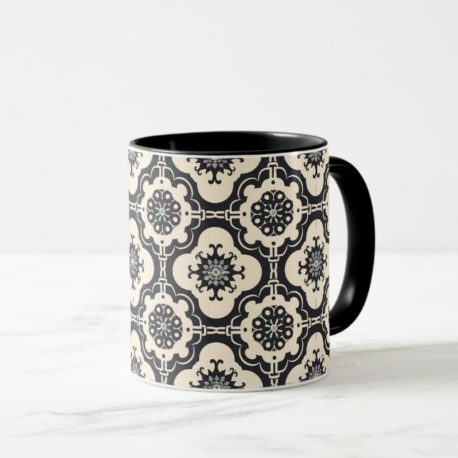 Mug Motif décoratif baroque arabesque (Devant droit)