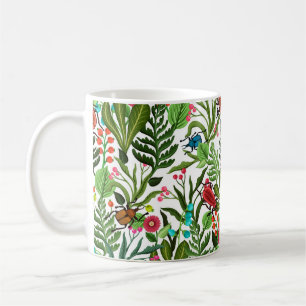Mug Motif décoratif sans couture avec plantes et insec