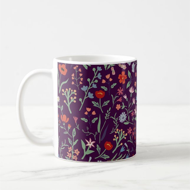 Mug Motif décorative fleurie sans couture. (Gauche)