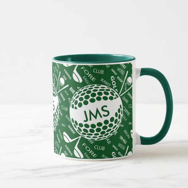 Mug Motif décoré d'un monogramme pour le golfeur (Droite)