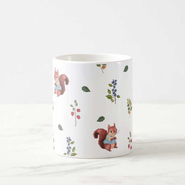 Mug Motif d'écureuil et de baies de forêt (Centre)