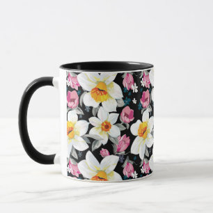 Mug Motif d'élégance avec des fleurs de narcisse