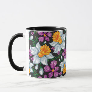 Mug Motif d'élégance avec les fleurs 2 de narcisse
