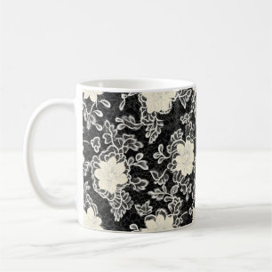 Mug Motif délicat de dentelle fleurie crème
