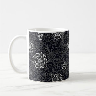 Mug Motif délicat Fleur de dentelle blanche