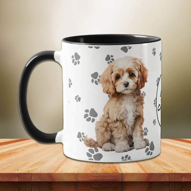 Mug Motif d'empreinte de patte de chien Cavapoo que j' (Créateur téléchargé)