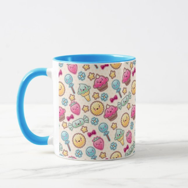 Mug Motif d'enfant de Kawaii avec des griffonnages (Gauche)