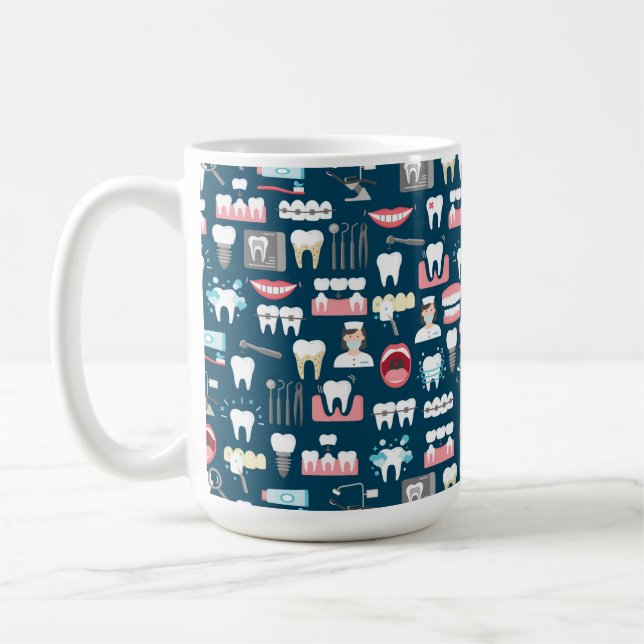 Mug Motif dentaire de bureau de clinique (Gauche)