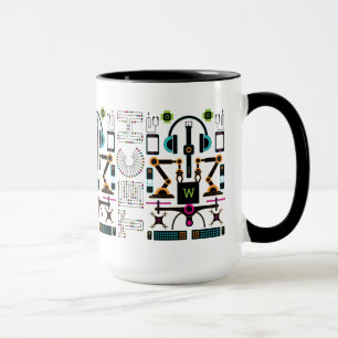 Mug Motif d'équipements et d'objets technologiques mod