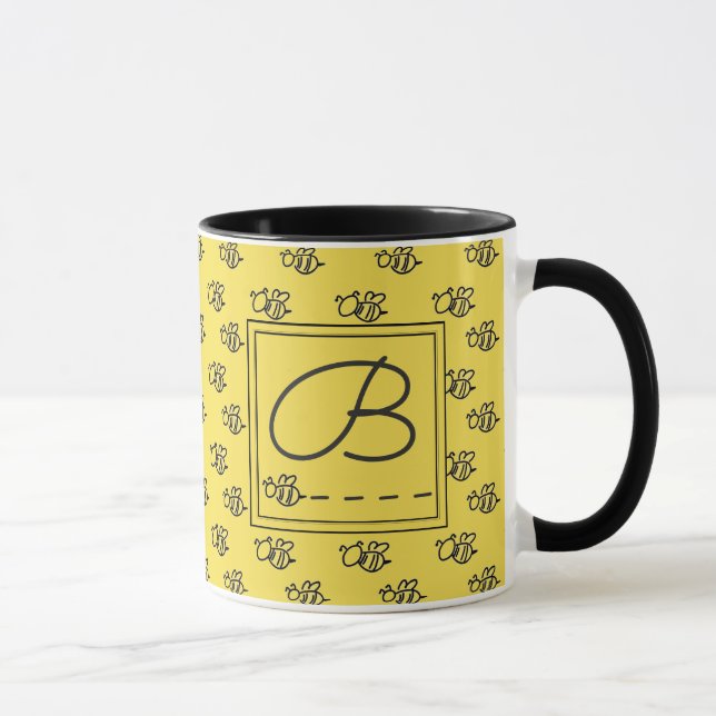 Mug Motif des abeilles d'été jaune (Droite)