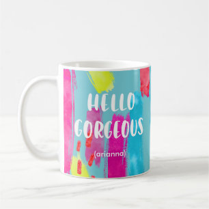 Mug Motif des années 1980 Abstrait coloré Hello Gorg