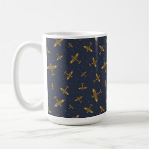 Mug Motif des avions de guerre Spitfire sur Navy Blue