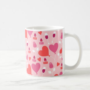 Mug Motif des ballons de coeur rouge rose de la Saint-