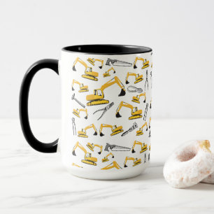 Mug Motif des camions et des outils de construction de