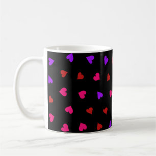 Mug Motif des Coeurs rouge, rose et violet