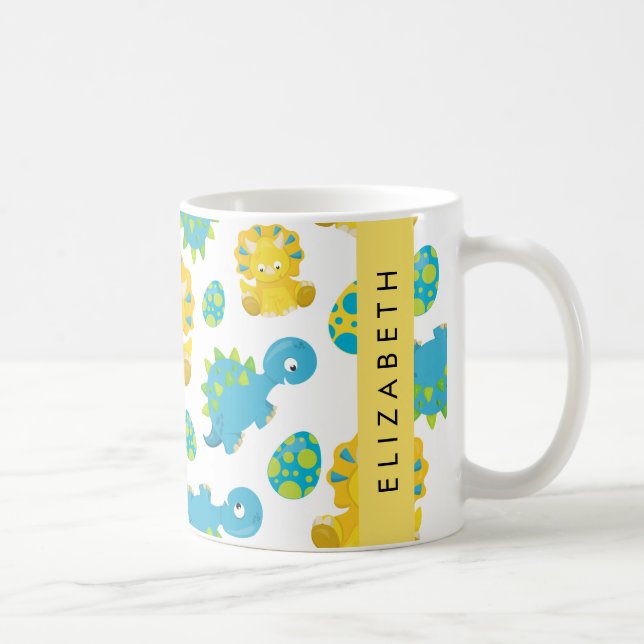 Mug Motif Des Dinosaures, Dinosaures Mignons, Votre No (Droite)