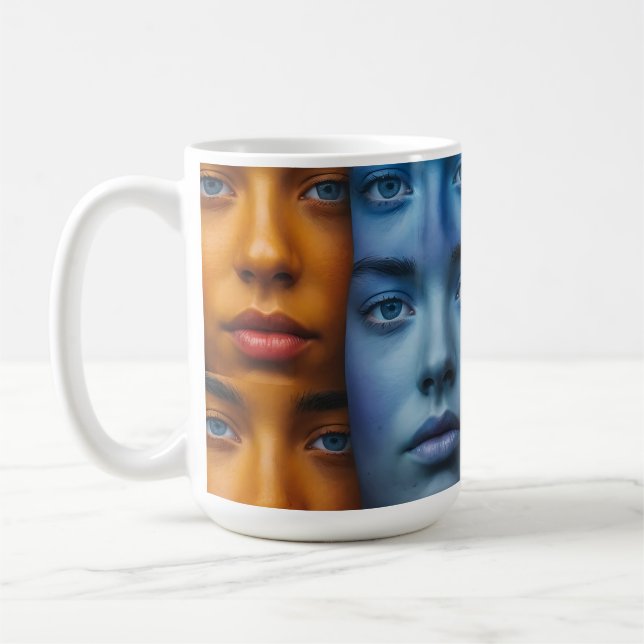Mug Motif des faces colorées (Gauche)