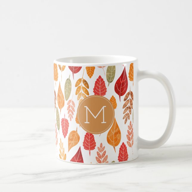 Mug Motif des feuilles d'automne peintes (Droite)