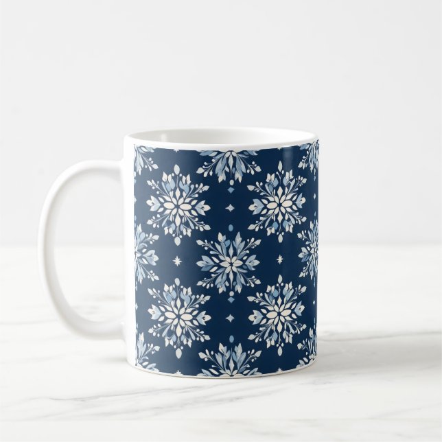 Mug Motif des flocons bleus (Gauche)
