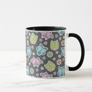 Mug motif des hiboux de bande dessinée