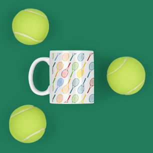 Mug motif des raquettes de tennis colorées